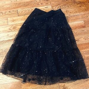 NEW Love Riche Black Sequined Skirt (Constelations, Moon and Stars)- TAGS ON